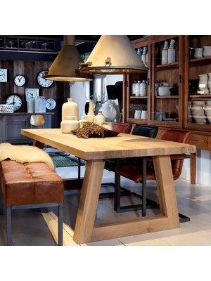 Kumsal Concept Ahşap Yemek Masası / Ağaç Toplantı Masası - Çalışma Masası 100 x 200