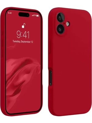 Aslanoğlu Store Newface Apple Iphone 16 Kılıf First Silikon - Kırmızı