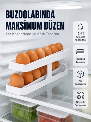 Aslanoğlu Store Buzdolabı Yumurtalık Organizer Geniş Kapasiteli Yumurta Düzenleyici Rafı