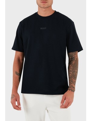 Boss Erkek Marka Logolu Pamuklu Günlük Kullanım Lacivert T-Shirt 50519368-402