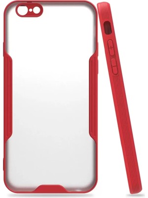 Aslanoğlu Store Newface Apple Iphone 6 Kılıf Platin Silikon - Kırmızı