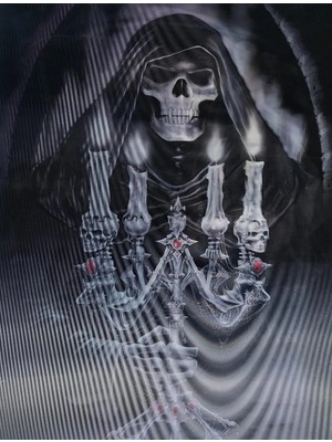 Aslanoğlu Store Mey Ithalat®  5d Elmas Boyama 3 Farklı Resim Değişenli Halloween Iskelet Tablosu 30X40 cm