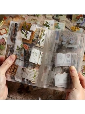 Odea 12 Adet Şeffaf Vintage Çıkartma Seti, Bullet Journal ve Scrapbook Için