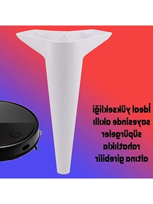 Odea 24 cm Beyaz Lüks Mobilya Koltuk Ayağı - 4 Adet