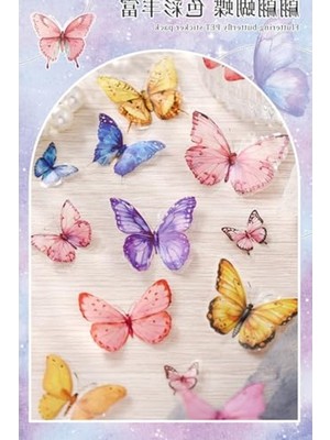 Odea Renkli Kelebek Sticker Seti - 20 Adet, Bullet Journal Için