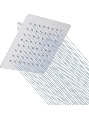 Odea 25X25 cm Kare Paslanmaz Çelik Duş Başlığı, Kireç Önleyici