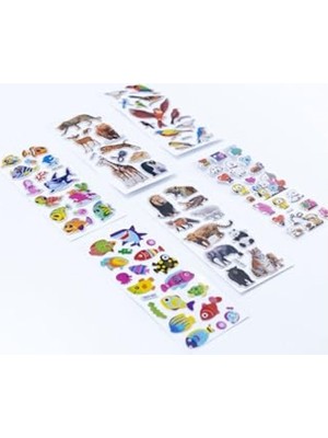 Odea Hayvanlar Temalı 6 Adet Kabartmalı Yapışkan Sticker