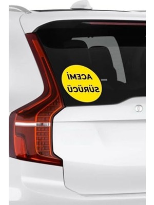Odea Sarı Zemin Üzerine Siyah Yazılı Acemi Sürücü Sticker - 15X15 cm