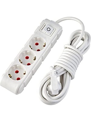 Odea 5 Metre Uzunlukta Üçlü Topraklı Grup Priz, 16A 250V