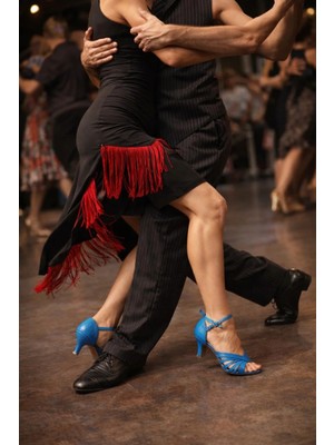 Mavi 7 Bantlı Latin, Salsa, Bacata, Tango, Dans ve Salon Ayakkabı 7 cm 11 Pont Kadeh Topuk