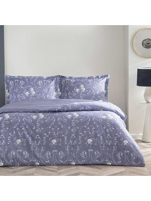 Odea Mavi Çift Kişilik Pamuk Saten Nevresim Takımı