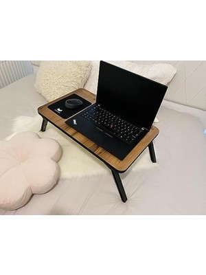 Odea Katlanır Laptop Sehpası, Telefon ve Tablet Bölmeli, Modern Tasarım