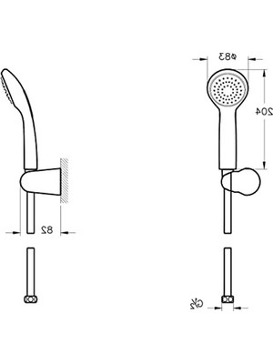 Odea Artema Solo C 1f A45675 El Duşu Takımı, Krom