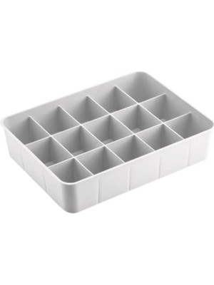 Odea 15 Bölmeli Çekmece Düzenleyici - Plastik Organizer (Beyaz)