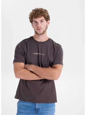 Lee Cooper Kahverengi Erkek Regular Fit Logo Baskılı T-Shirt 262 Lcm 242006 Elvıs Kahve