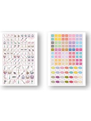 Odea Renkli Sticker Kitapçığı - 2100 Çıkartma - Mini Etiketler