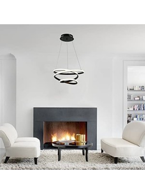 Odea Siyah LED Avize - 3000K Aydınlatma