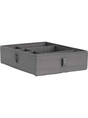 Odea Koyu Gri Renk Bölmeli Çekmece Içi Organizer Kutu | 44X34X11 cm