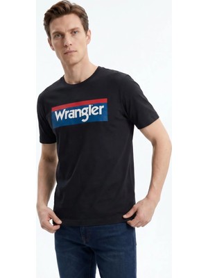 Wrangler Siyah Erkek Regular Fit Logo Baskılı T-Shirt W2610069003