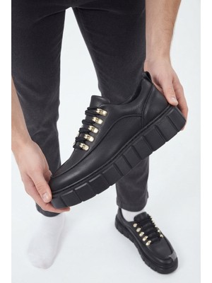 Zerenyus ZRK-X10 Yüksek Kalite Kalın Taban Siyah Günlük Erkek Casual Ayakkabı