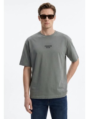 gmg firenze Gmg Fırenze Yeşil Erkek Bisiklet Yaka Regular Fit Baskılı T-Shirt GU26MSS03022
