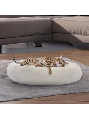 Odea Beyaz Renkli 65 cm Uzunlukta Kedi ve Köpek Yatağı