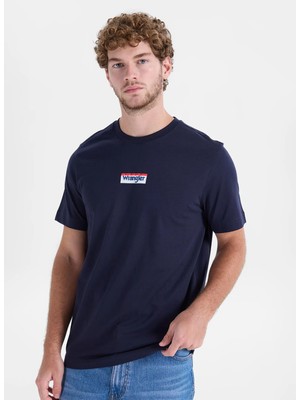 Wrangler Lacivert Erkek Relaxed Logo Baskılı T-Shirt W2610068410 Lacivert T-Shirt