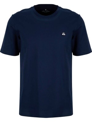 Brooks Brothers Lacivert Erkek Bisiklet Yaka Logo Baskılı T-Shirt BBSS26MTS005