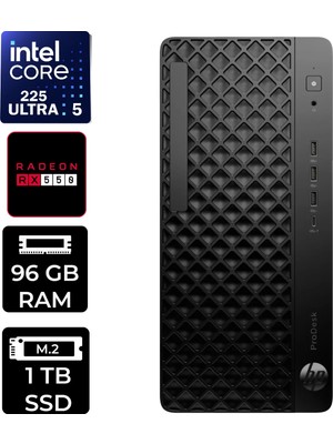 Hp Prodesk 4 Tower G1I Intel Core Ultra 5 225 Rx 550 4gb 96GB Ram 1tb SSD WIN11 Pro D36TQETP418 Masaüstü Bilgisayar + Per4 USB Bellek