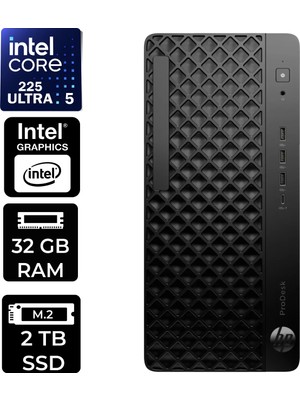 Hp Prodesk 4 Tower G1I Intel Core Ultra 5 225 32GB Ram 2tb SSD WIN11 Home D36TQETP327 Masaüstü Bilgisayar + Per4 USB Bellek