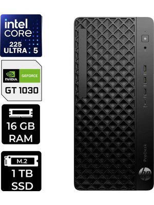 Hp Prodesk 4 Tower G1I Intel Core Ultra 5 225 Gt 1030 4gb 16GB Ram 1tb SSD Freedos D36TQETP422 Masaüstü Bilgisayar + Per4 USB Bellek