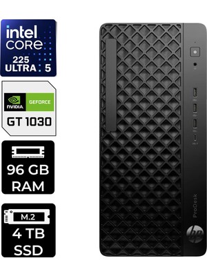 Hp Prodesk 4 Tower G1I Intel Core Ultra 5 225 Gt 1030 4gb 96GB Ram 4tb SSD WIN11 Home D36TQETP460 Masaüstü Bilgisayar + Per4 USB Bellek