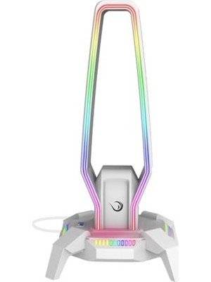 Odea Rgb Beyaz Kulaklık Standı, Şık Tasarım ile Organize Edin