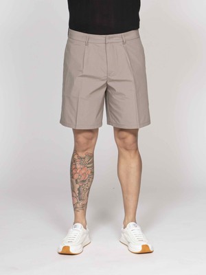 Emporio Armani Erkek Normal Kalıp Pileli Pamuklu Kahverengi Şort & Bermuda EM005900 AF25633-U6161