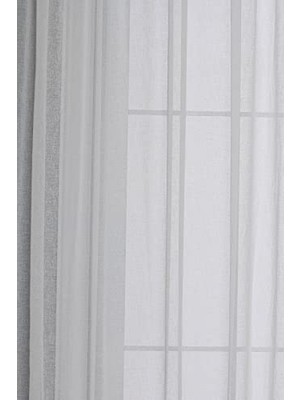 Odea Yüksek Kaliteli Keten Dokulu Ekru Tül Perde, 350 x 260 Cm, Pile Seçenekleri ile