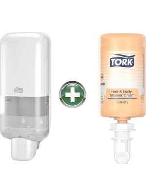 Tork S4 Beyaz Sabun ve Dezenfektan Dispenseri 564500 + 1 L Luxury Sabun 424661 Hediyeli