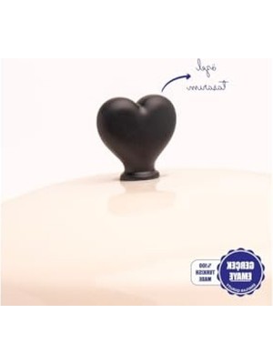 Odea Kalp Desenli Emaye Yoğurt ve Bakliyat Bakracı (20 cm - 3 Litre)