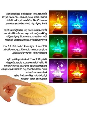 Odea Kız Kulesi Tasarımlı LED Lamba - Romantik Hediye