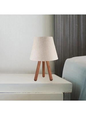 St. Morritz Wood Ahşap Keten Kumaş Başlıklı Abajur