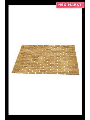 HBG Markt Dikdörtgen Bambu Kaydırmaz Banyo Paspası 42X62 cm
