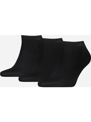 Calvin Klein Erkek Pamuklu Üçlü Paket Kısa Siyah Çorap C701234366-001