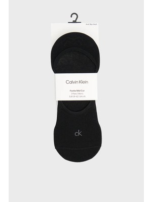 Calvin Klein Erkek Ck Logo Işlemeli Üçlü Paket Babet Siyah Çorap C701234367-001