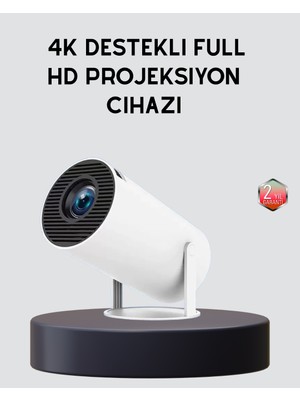 Ev Sineması Projeksiyon Cihazı – 160 Ansı Lümen, 4K Uyumlu ve Kablosuz Görüntü Aktarımı - Lisinya