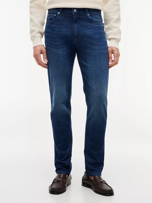 Tommy Hilfiger Erkek Slim Fit Düz Paça Esnek Pamuklu Denim Lacivert Jeans MW0MW43161-1BL