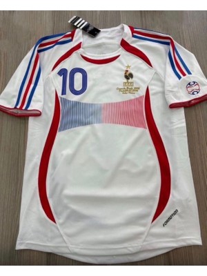 Ozsports Fransa Zidane 10 Retro Futbol Forması Beyaz