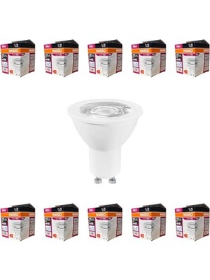 Odea 4.5W GU10 LED Ampul, 6500K Beyaz Işık, 10'lu Ekonomik Paket, 15.000 Saat Ömür