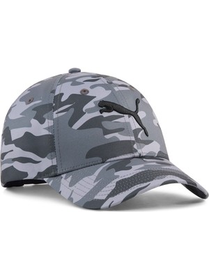 Puma Unisex Gri Puma Ess Elevated Aop Bb Cap Puma Black-Camo Unisex Gri Şapka