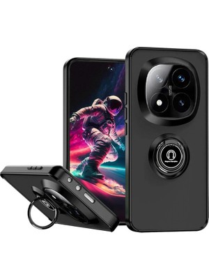 Magicool Xiaomi Redmi Note 14 Pro 5g Kılıf Montreal Yüzüklü Silikon Kapak - Siyah