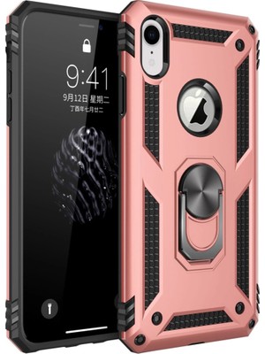 Magicool Iphone Xr Kılıf Sofya Yüzüklü Silikon Kapak - Rose