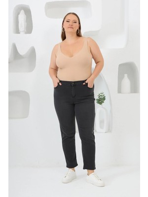 Rmg Bilek Paça Büyük Beden Pantolon Füme